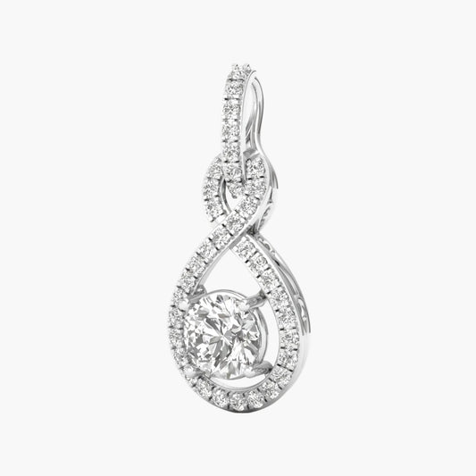 Silver pendant with a central gemstone on a white background