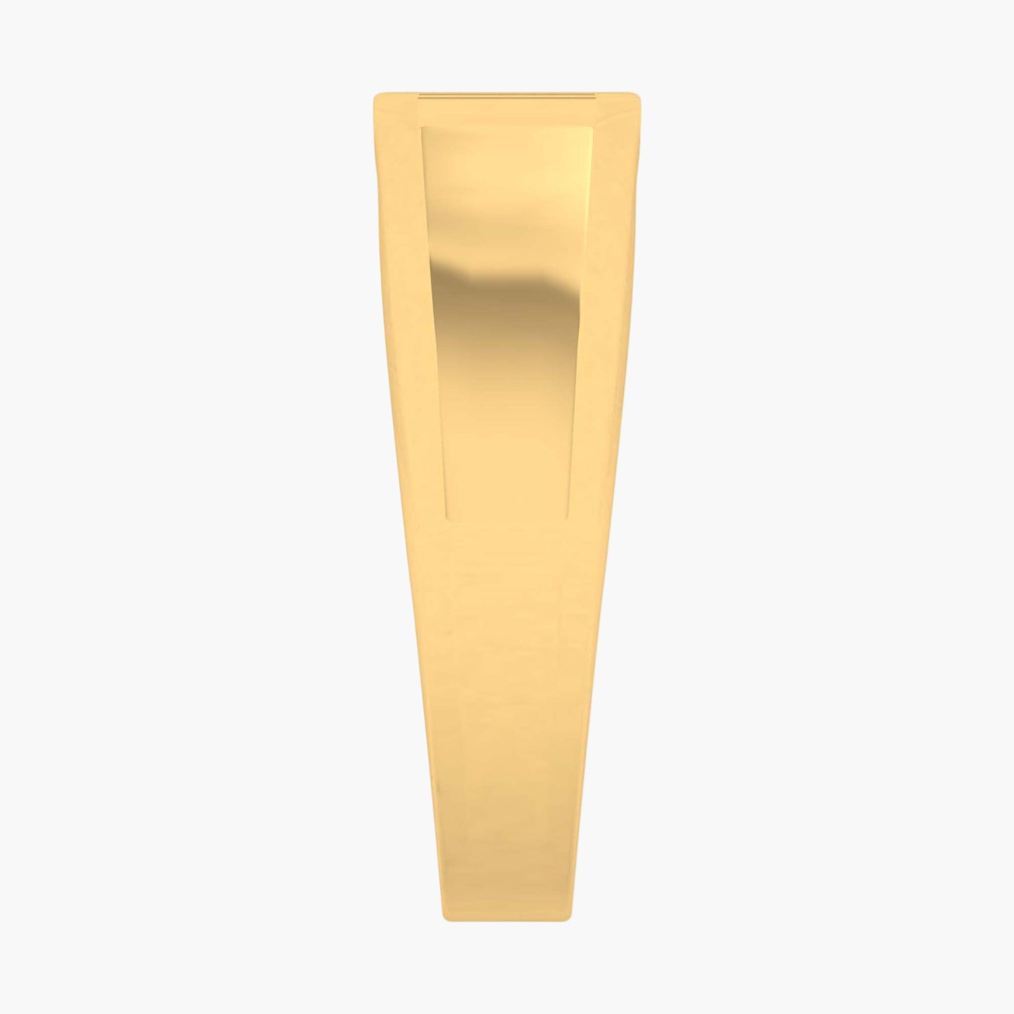 Gold-colored cylindrical object on a white background