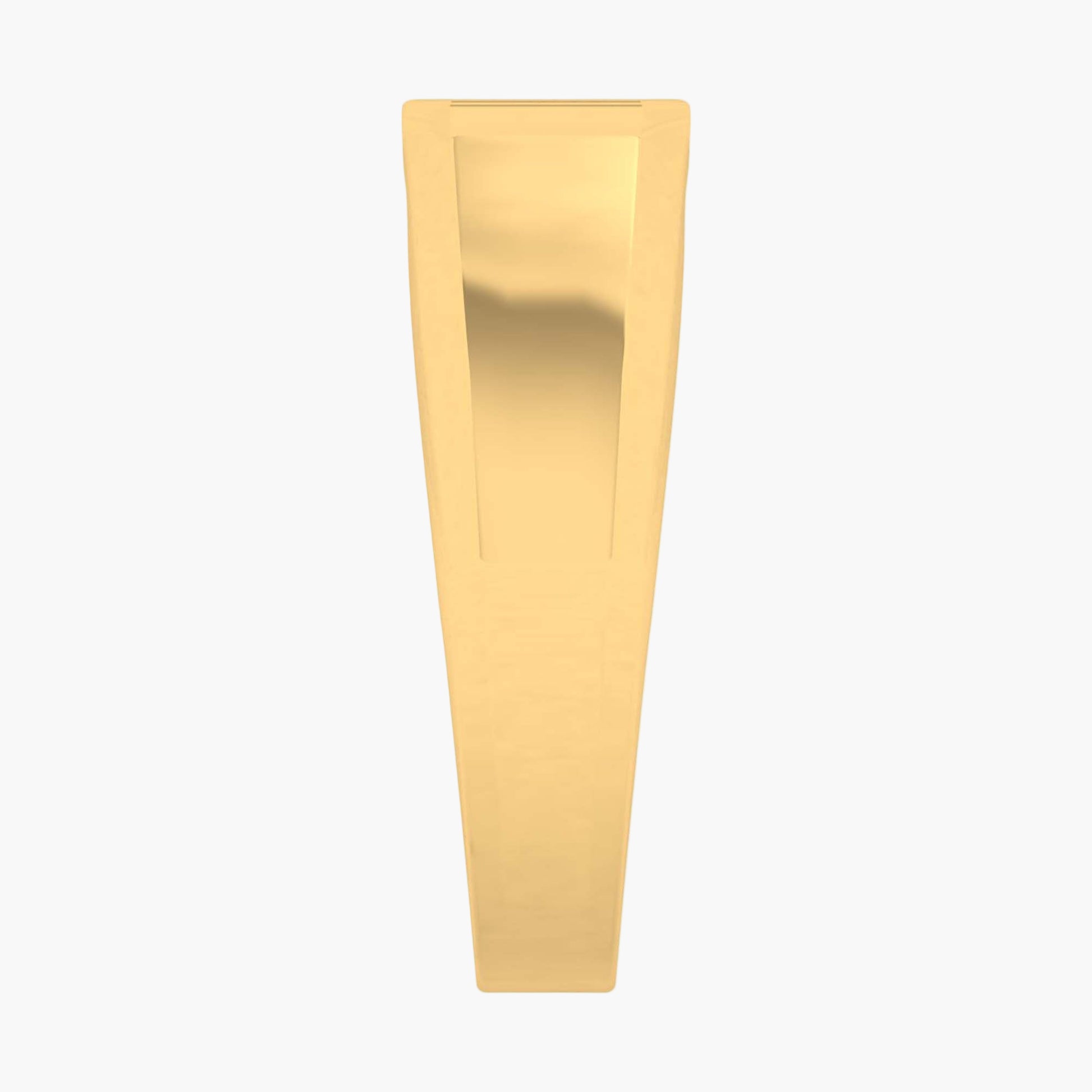 Gold-colored cylindrical object on a white background
