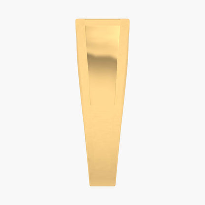 Gold-colored cylindrical object on a white background