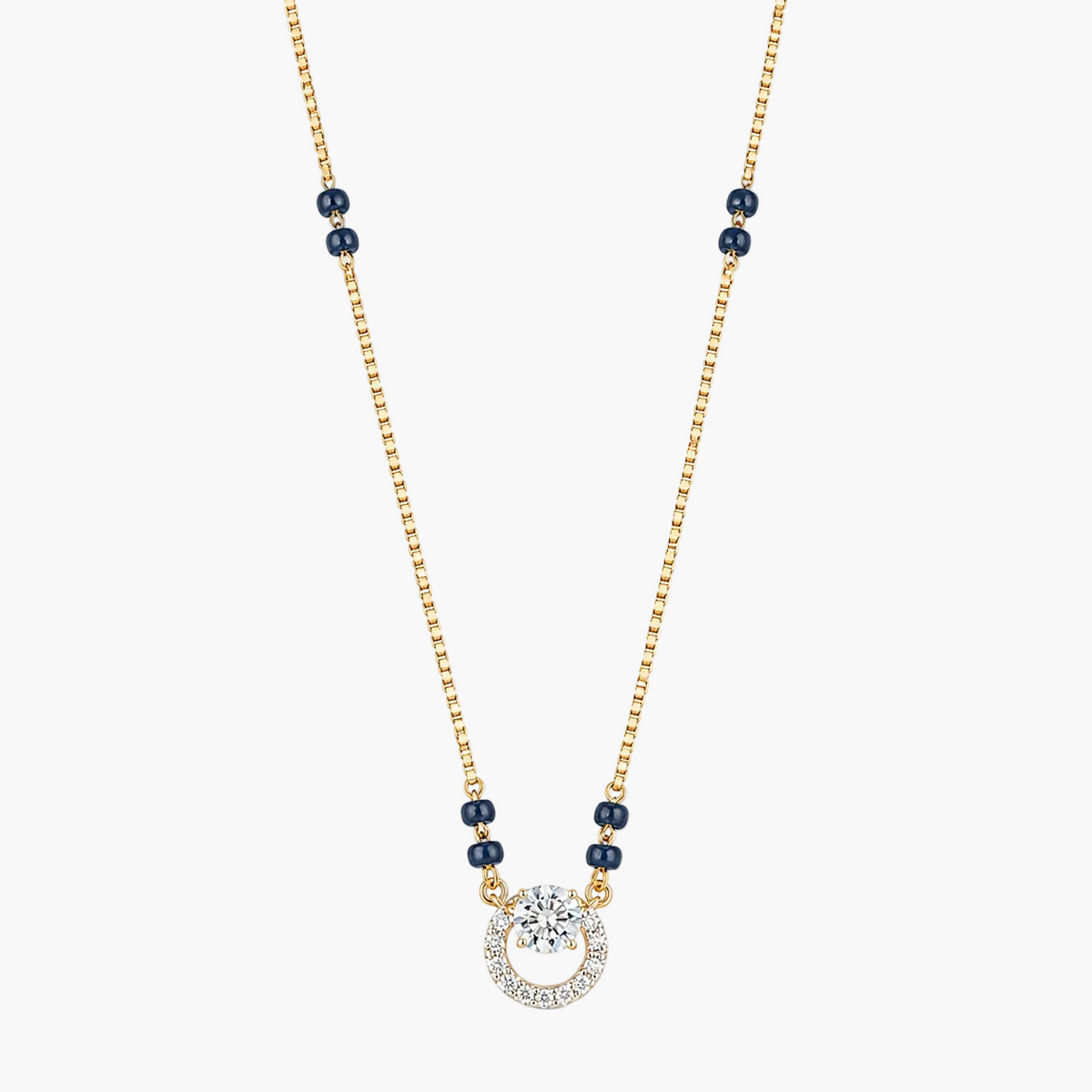 Elegant Circular Frame Diamond Mangalsutra