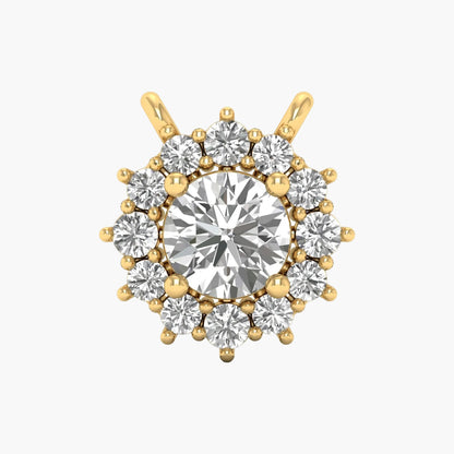 Gold and diamond pendant on a white background