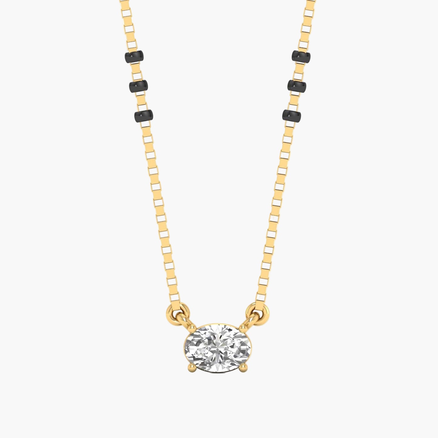 Oval Diamond With Chain Mangalsutra
