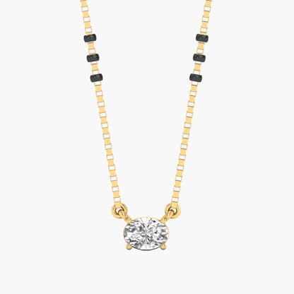 Oval Diamond With Chain Mangalsutra