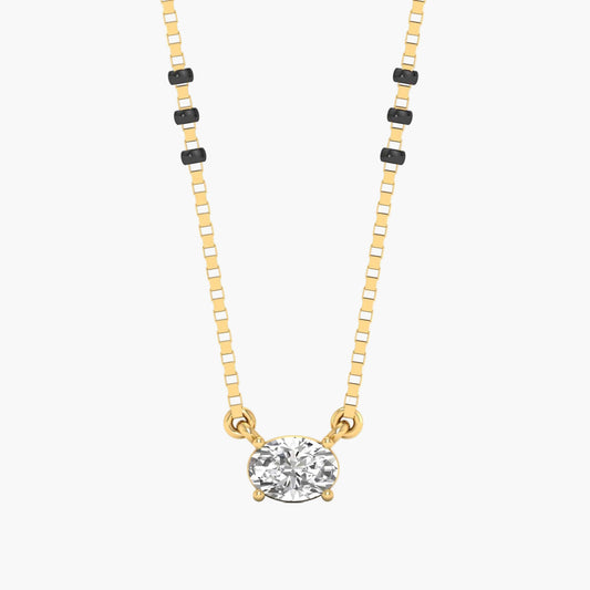 Oval Diamond With Chain Mangalsutra
