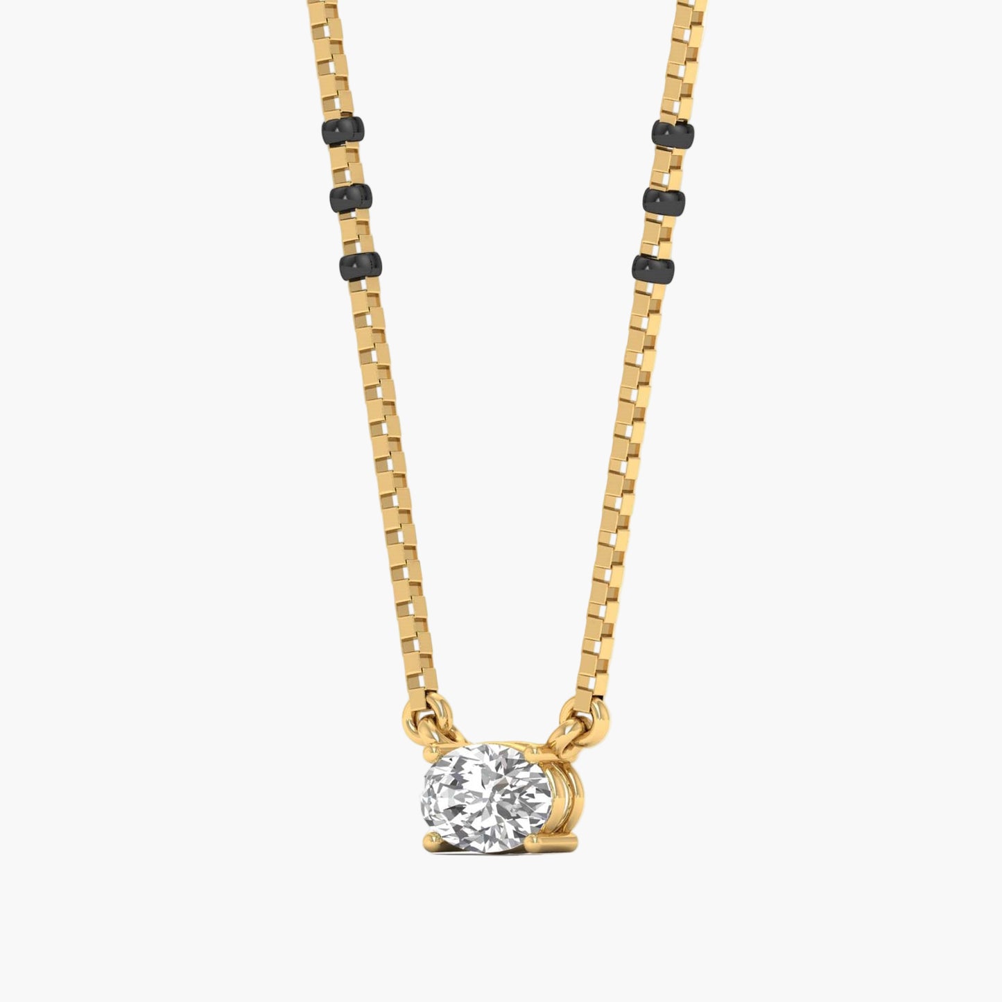 Oval Diamond With Chain Mangalsutra