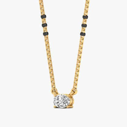 Oval Diamond With Chain Mangalsutra