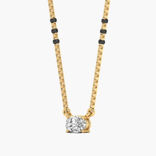 Oval Diamond With Chain Mangalsutra