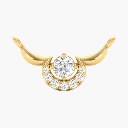 Crescent Moon Semi-Halo Diamond Mangalsutra