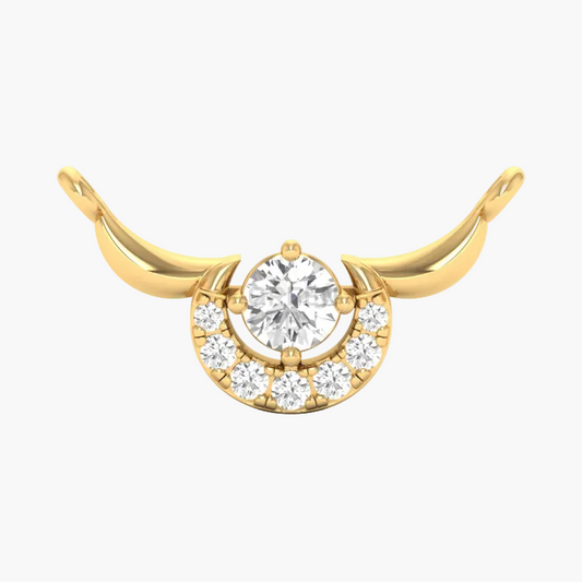 Crescent Moon Semi-Halo Diamond Mangalsutra