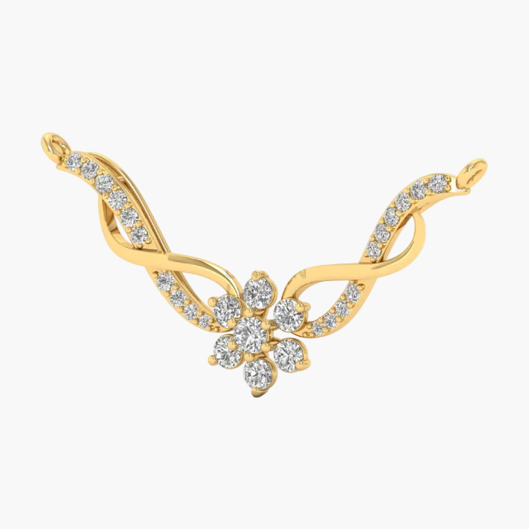 Elegant Bloom Design Diamond Mangalsutra