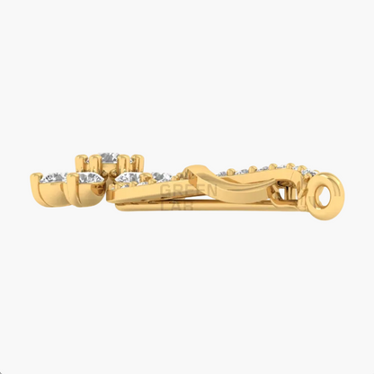 A gold-toned jewelry component or pendant clasp with multiple clear gemstones, shown on a plain white background. A faint 'ERIN LAB' watermark is visible across the center.