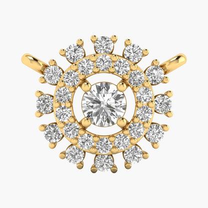 Gold and diamond pendant on a white background