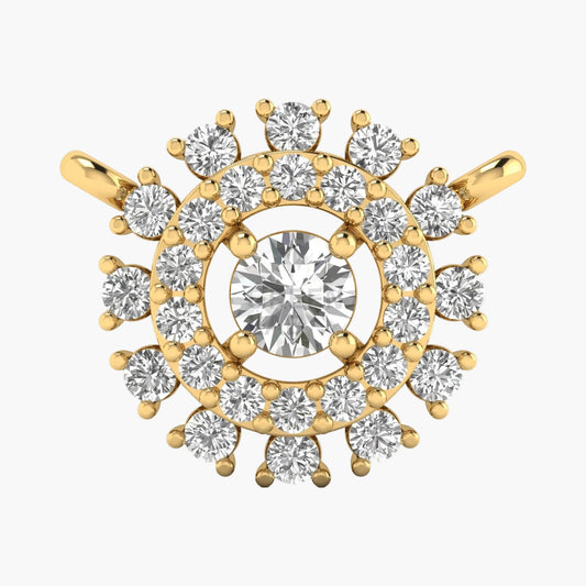Gold and diamond pendant on a white background
