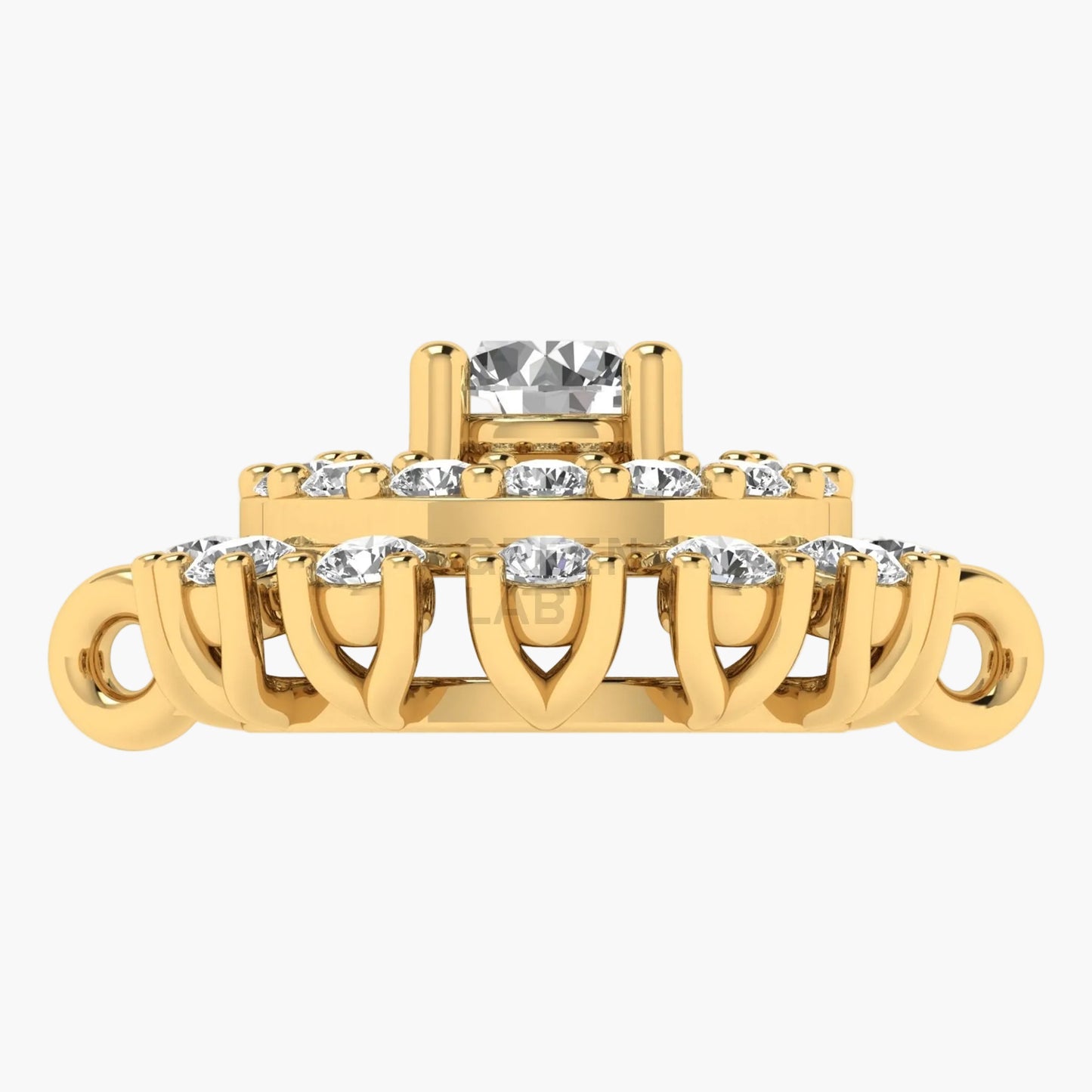 Gold hair clip with crystals on a white background