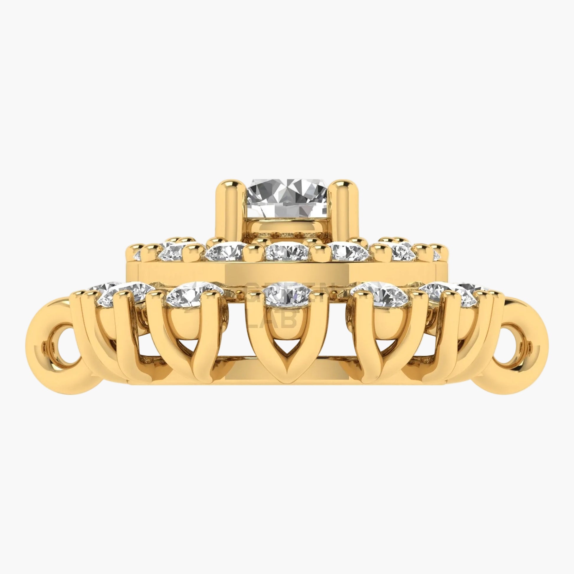 Gold hair clip with crystals on a white background