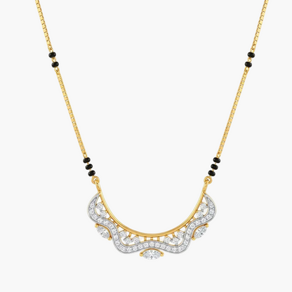 Fluid Wave Design Diamond Mangalsutra