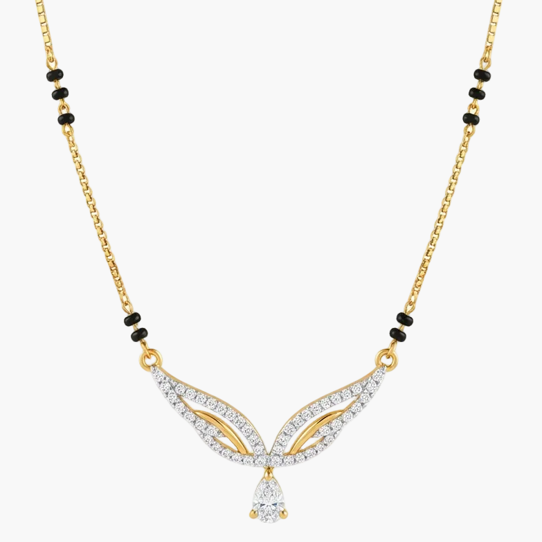 Sophisticated Sweeping Drop Diamond Mangalsutra