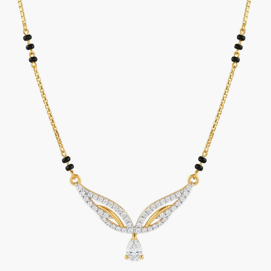 Sophisticated Sweeping Drop Diamond Mangalsutra
