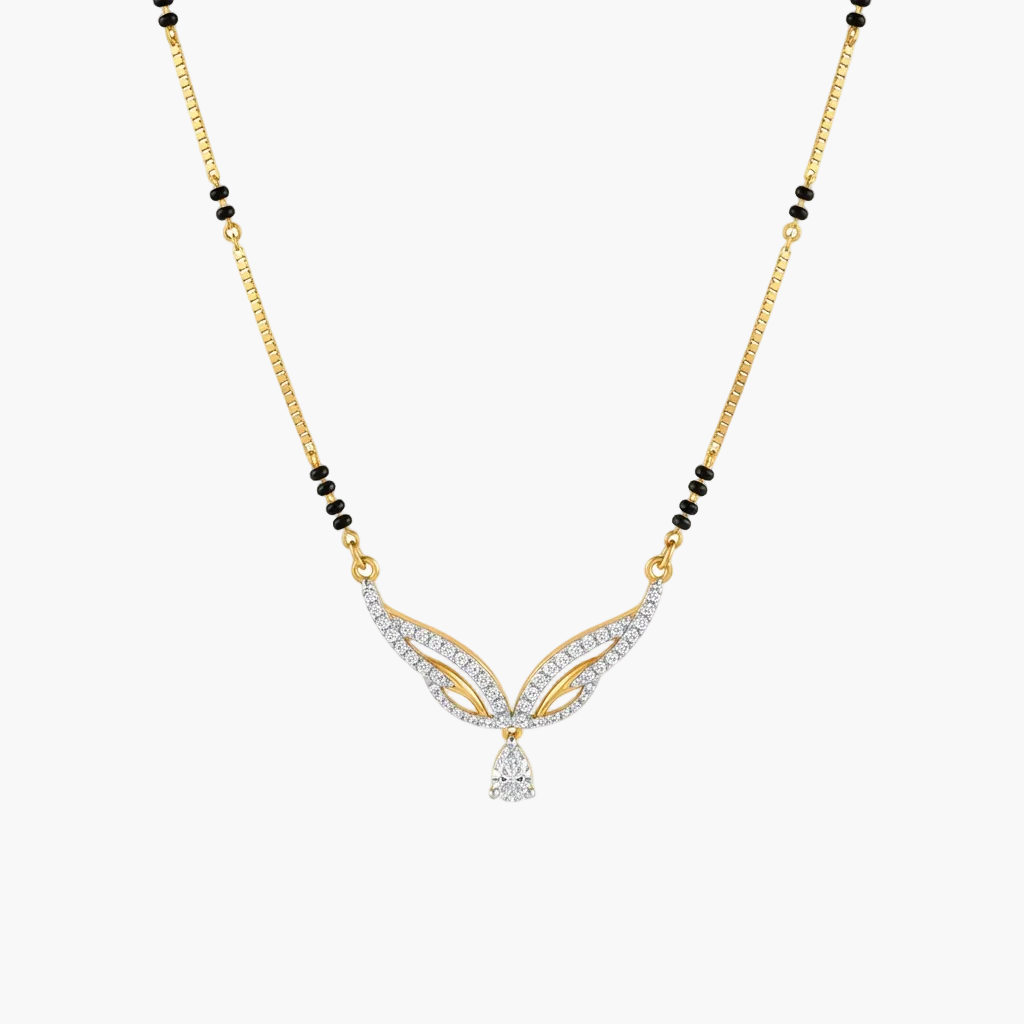 Sophisticated Sweeping Drop Diamond Mangalsutra
