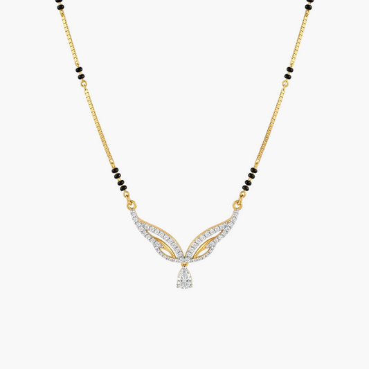 Sophisticated Sweeping Drop Diamond Mangalsutra