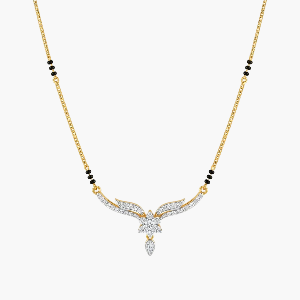 Modern Sculpted Arch Diamond Mangalsutra
