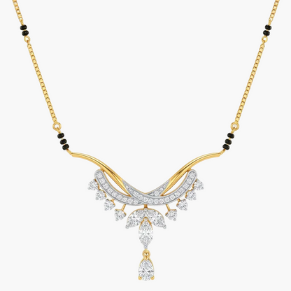 Radiant Drop-Accented Curved Diamond Mangalsutra