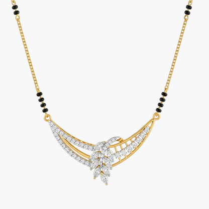 Exquisite Cascading Leaf Design Diamond Mangalsutra