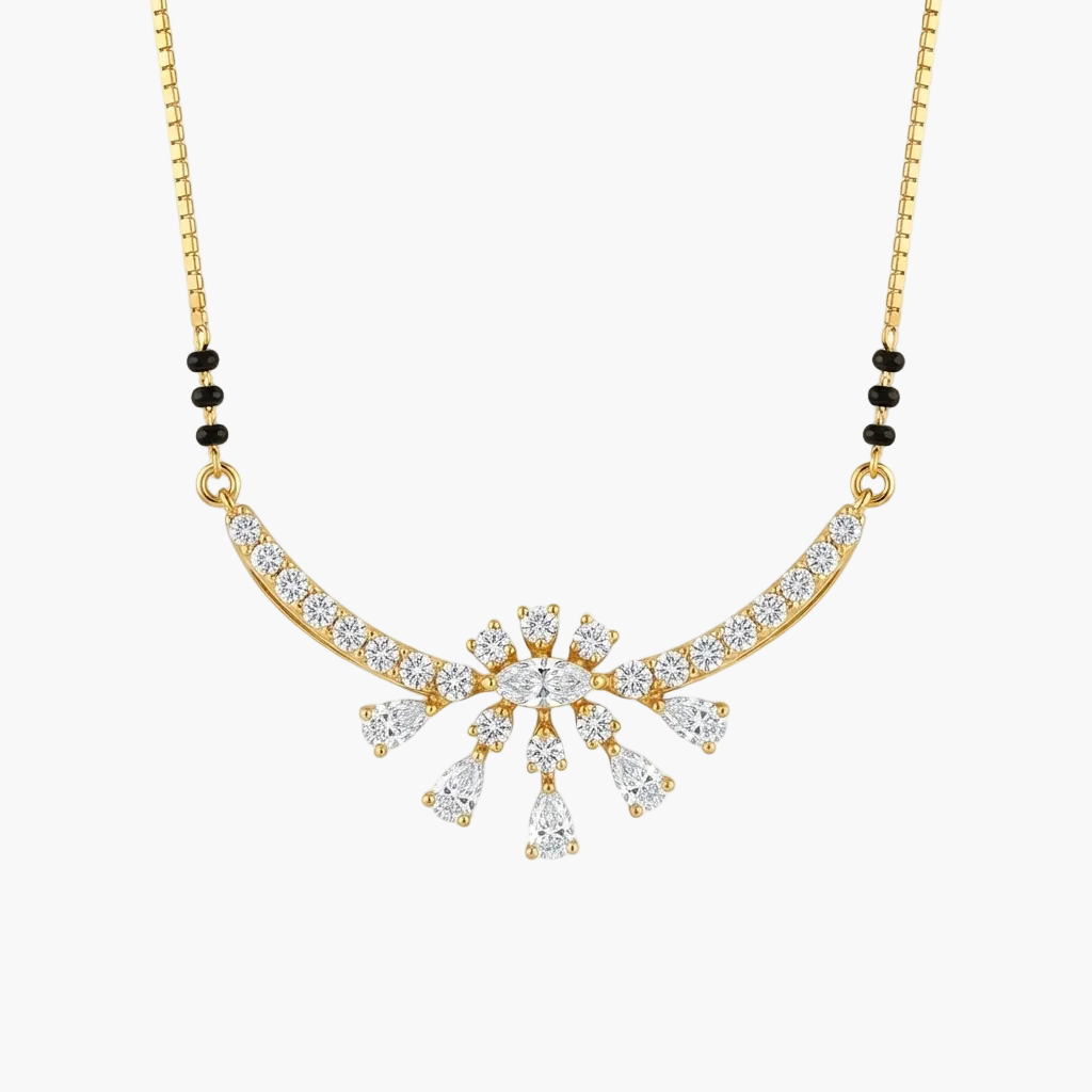 Marquise and Pear Cluster Arch Diamond Mangalsutra