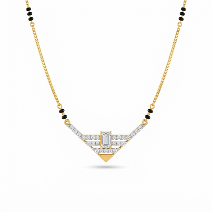 Modern Architectural V-Shape Diamond Mangalsutra