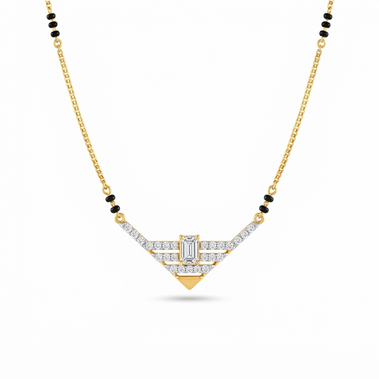 Modern Architectural V-Shape Diamond Mangalsutra