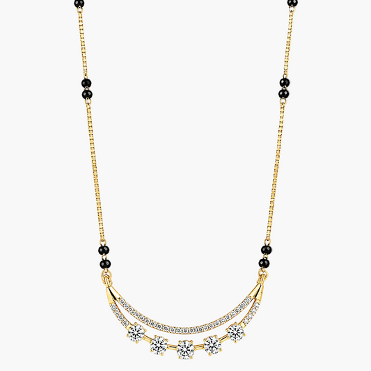 Double-Arc Five-Stone Station Diamond Mangalsutra