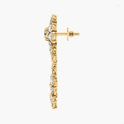 Imperial Cluster & Baguette Drop Diamond Earrings