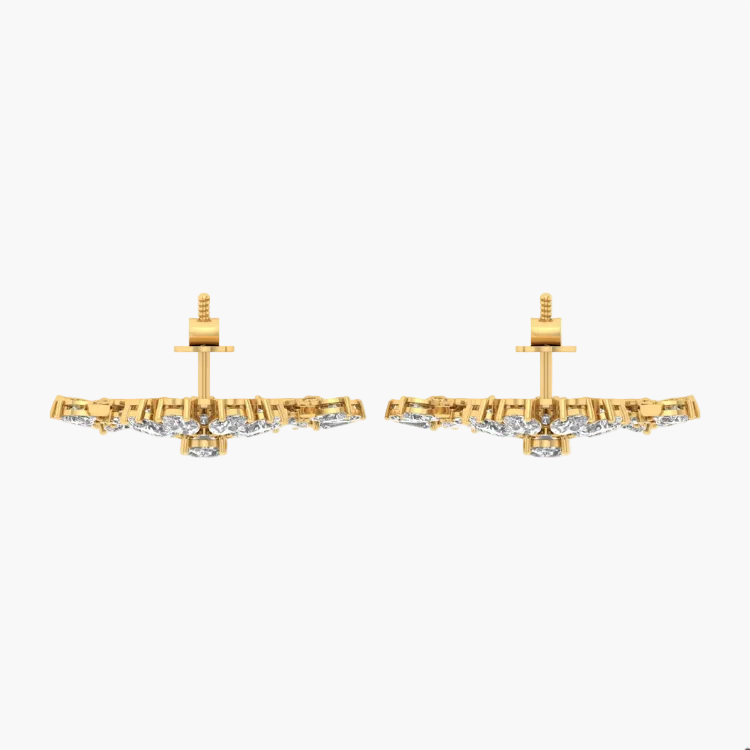 Imperial Cluster & Baguette Drop Diamond Earrings