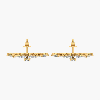 Imperial Cluster & Baguette Drop Diamond Earrings