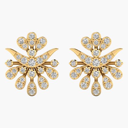 Snowflake Ear Jacket Diamond Earrings