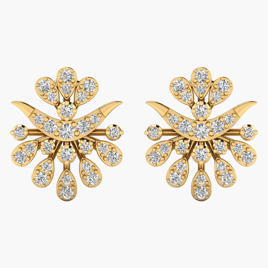 Snowflake Ear Jacket Diamond Earrings