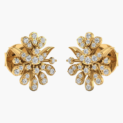 Snowflake Ear Jacket Diamond Earrings