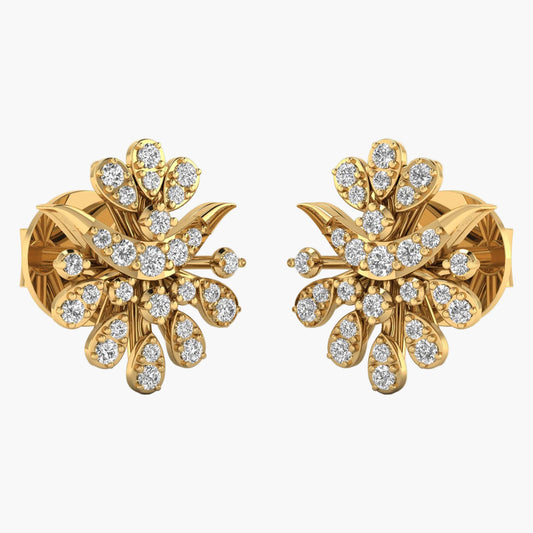 Snowflake Ear Jacket Diamond Earrings