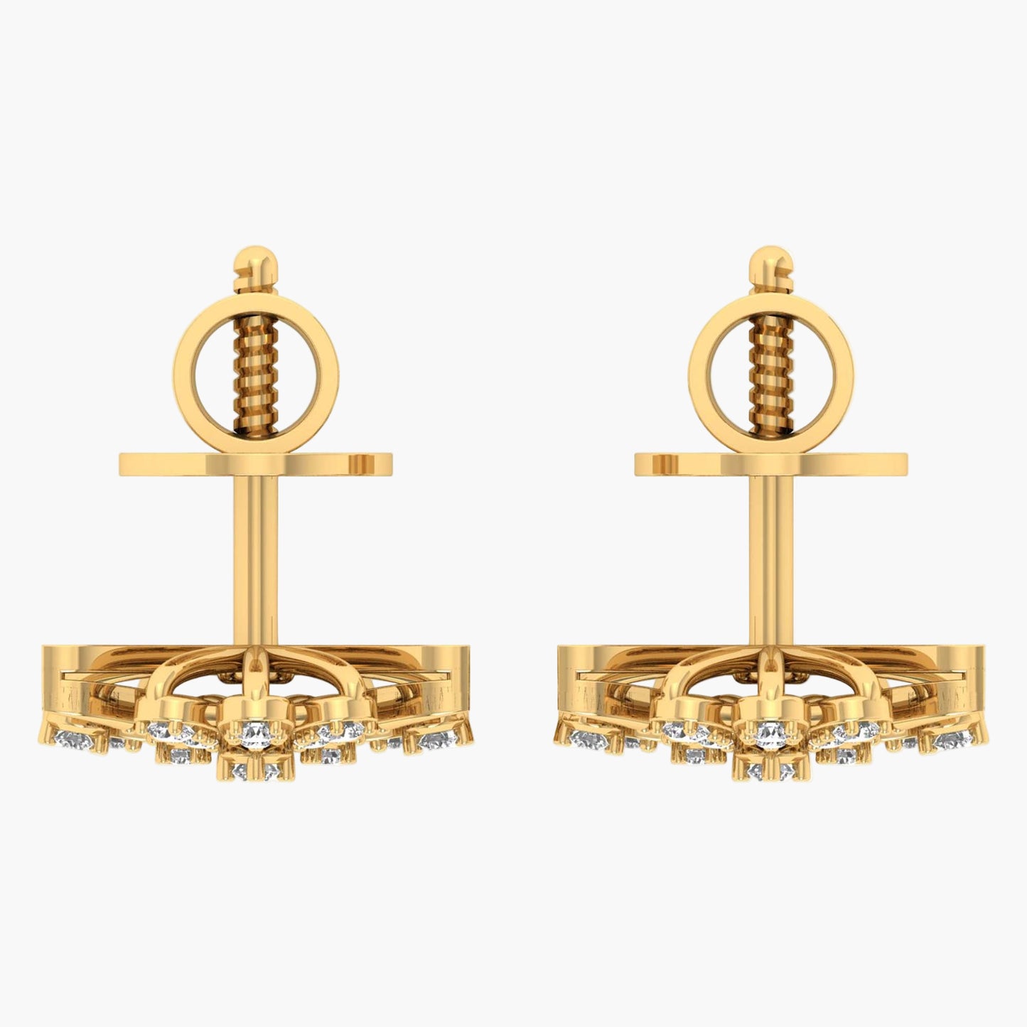 Snowflake Ear Jacket Diamond Earrings