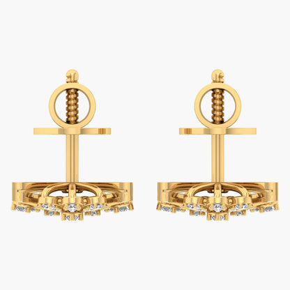 Snowflake Ear Jacket Diamond Earrings