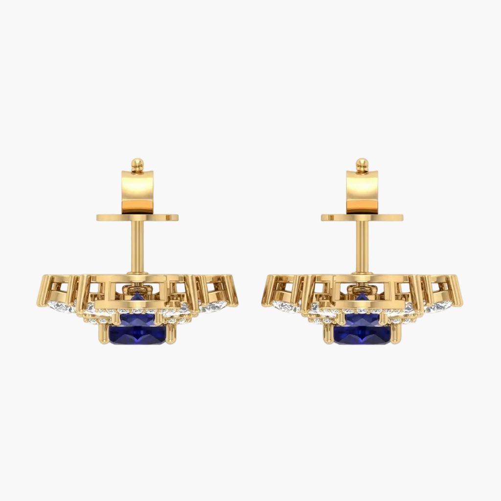 Majestic Sapphire Heartburst Diamond Earrings