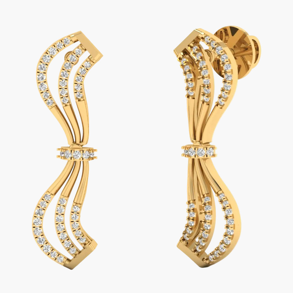 Ribbon Bow Diamond Earrings