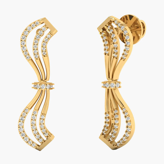 Ribbon Bow Diamond Earrings