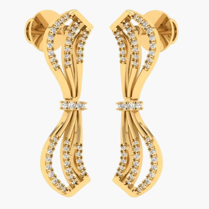 Ribbon Bow Diamond Earrings