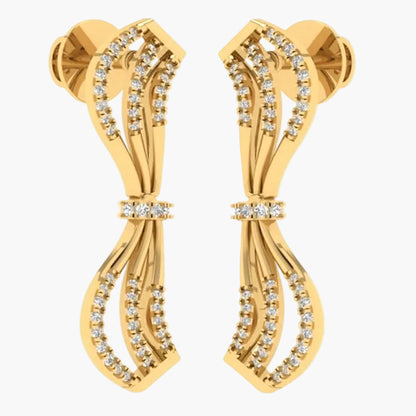 Ribbon Bow Diamond Earrings