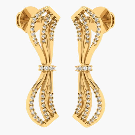 Ribbon Bow Diamond Earrings