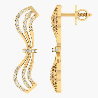 Ribbon Bow Diamond Earrings