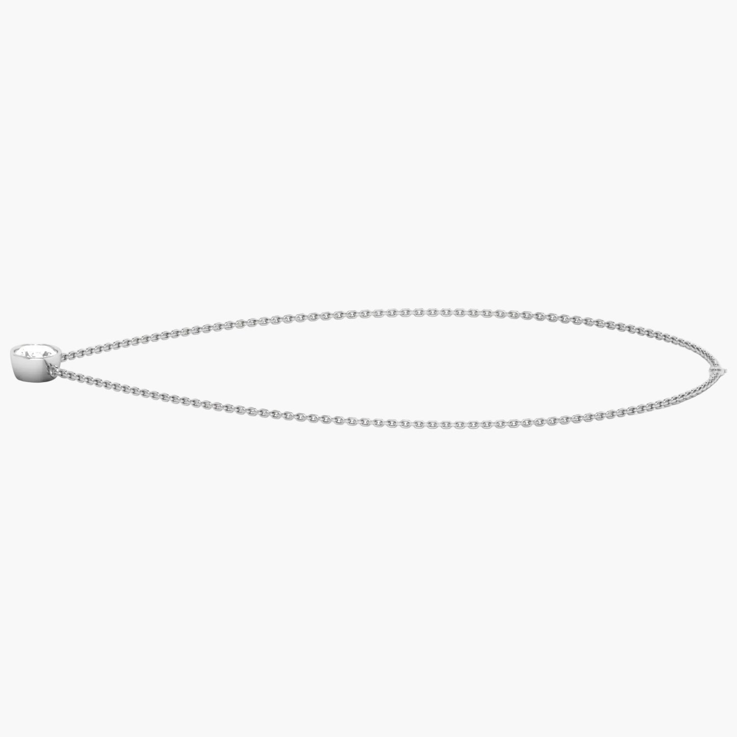 Silver anklet on a white background