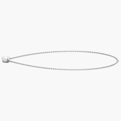 Silver anklet on a white background